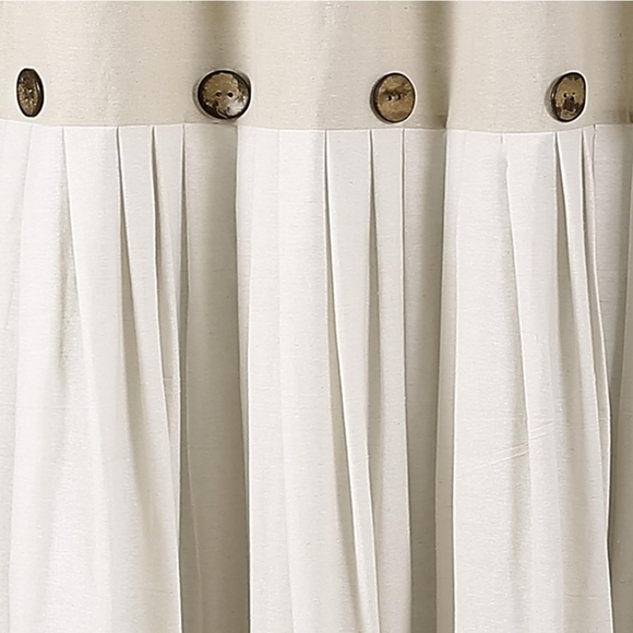 Linen Button Shower Curtain - Lush Décor 72×72 - Picture 3 of 7